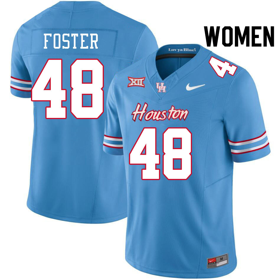 Women #48 Brock Foster Houston Cougars College Football Jerseys Stitched-Oilers